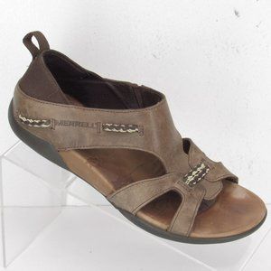 MERRELL Flaxen Leather Sandals 6 Espresso #211